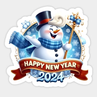 Frosty's Holiday Magic: Celebrate Christmas and Ring in the New Year with Whimsical Designs! Sticker